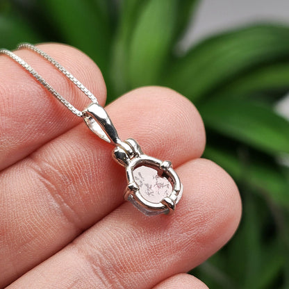 Blue Watermelon Tourmaline Pendant, Sterling Silver Tourmaline Gemstone Necklace