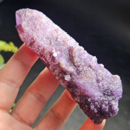 Purple Fluorite on Candle Quartz from Inner Mongolia, 130g