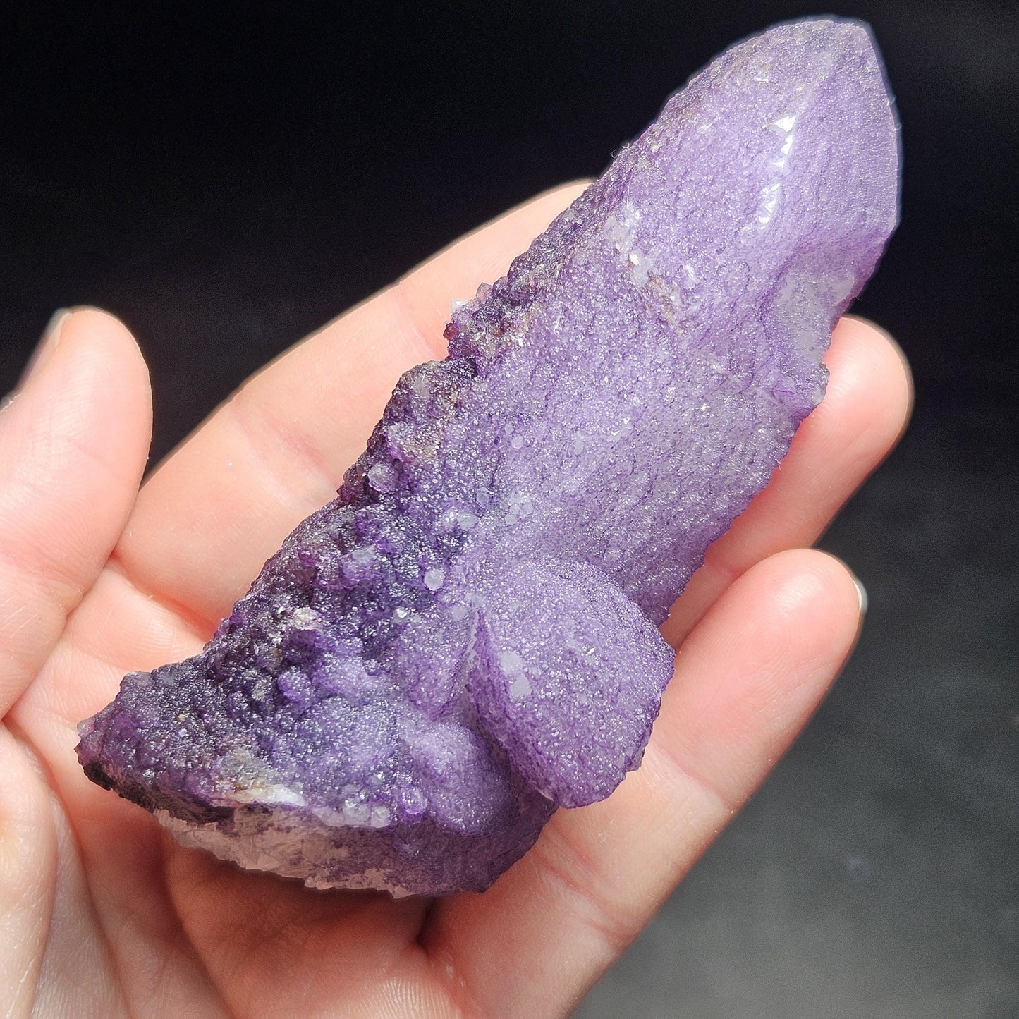 Purple Fluorite on Candle Quartz from Inner Mongolia, 130g