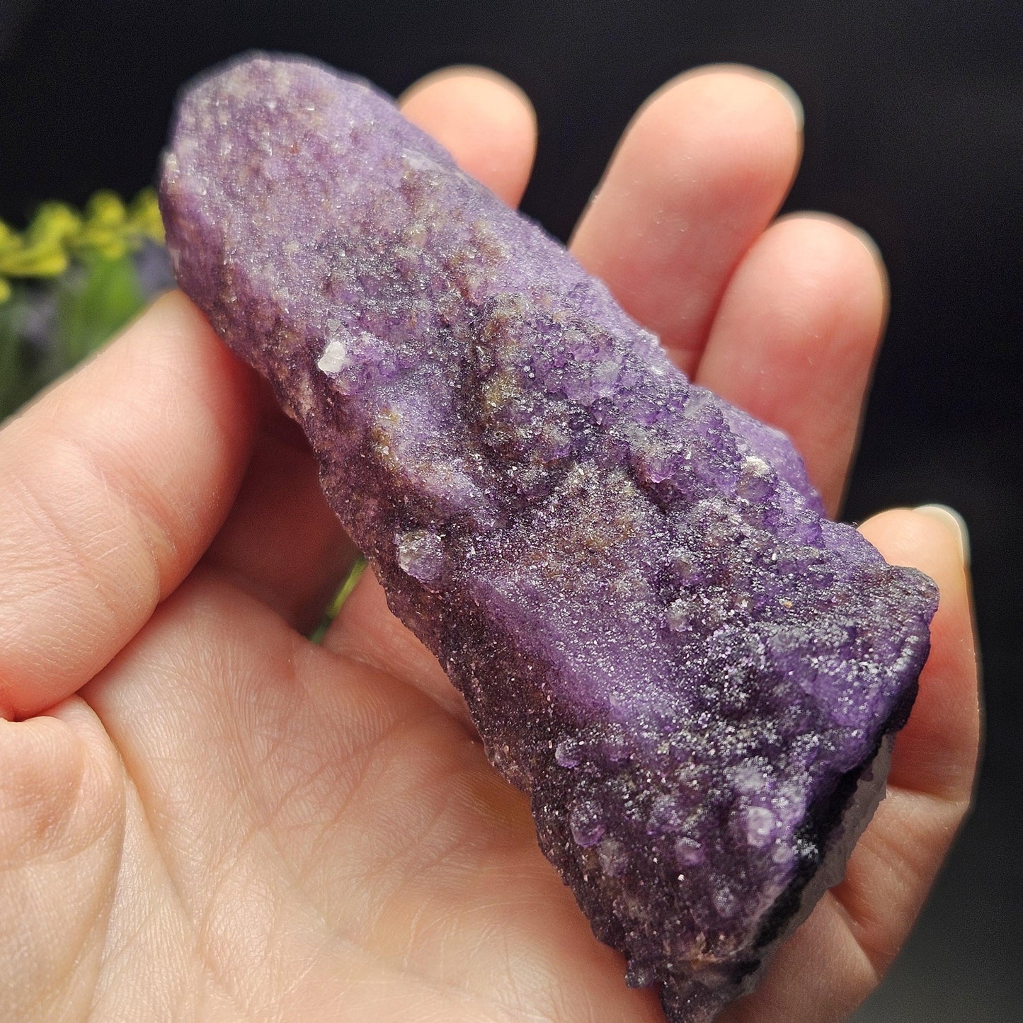 Purple Fluorite on Candle Quartz from Inner Mongolia, 130g