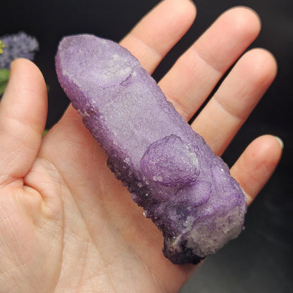 Purple Fluorite on Candle Quartz from Inner Mongolia, 130g