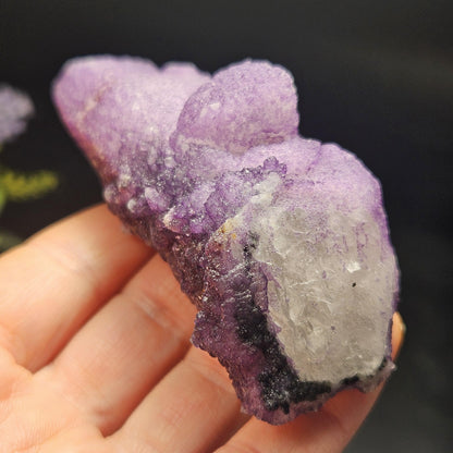 Purple Fluorite on Candle Quartz from Inner Mongolia, 130g