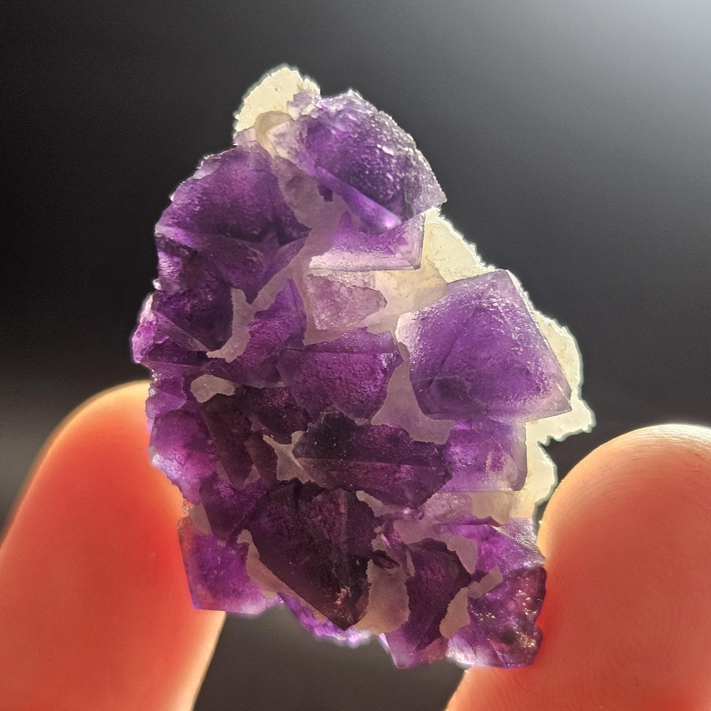 Cubic Purple Fluorite Cluster: UV Reactive, Violet Fluorite Mineral Specimen