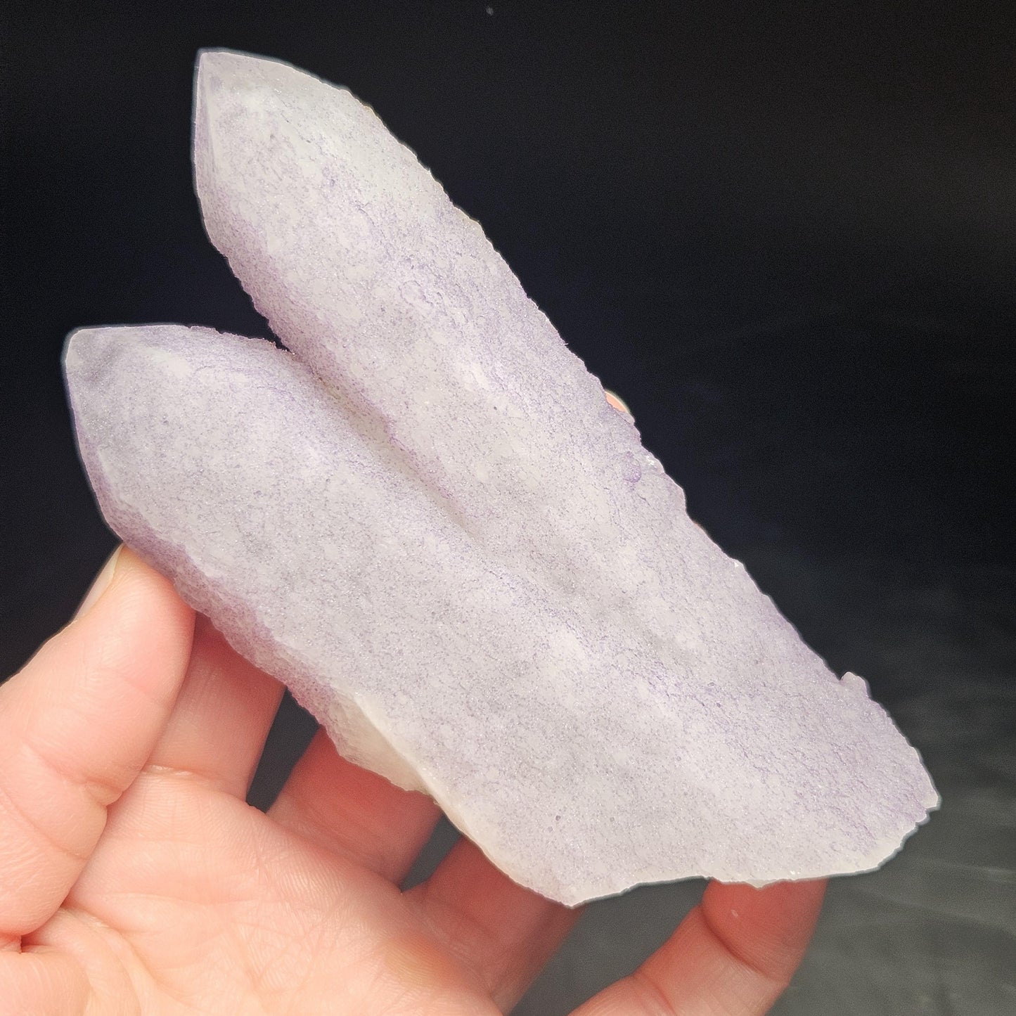 Twinned Purple Fluorite on Candle Quartz from Inner Mongolia, 231g