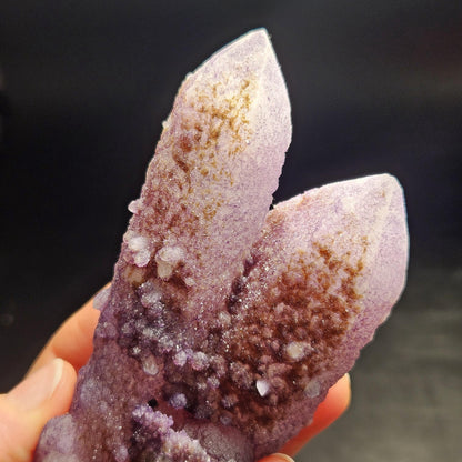 Twinned Purple Fluorite on Candle Quartz from Inner Mongolia, 231g