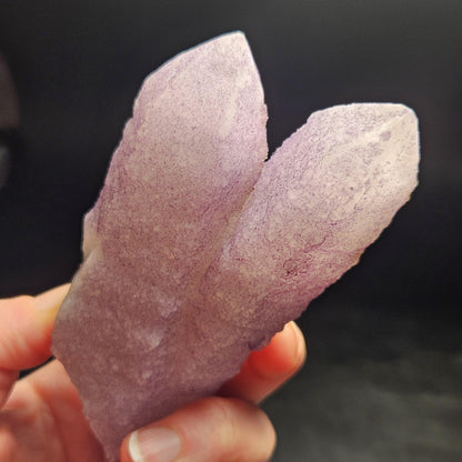 Twinned Purple Fluorite on Candle Quartz from Inner Mongolia, 231g