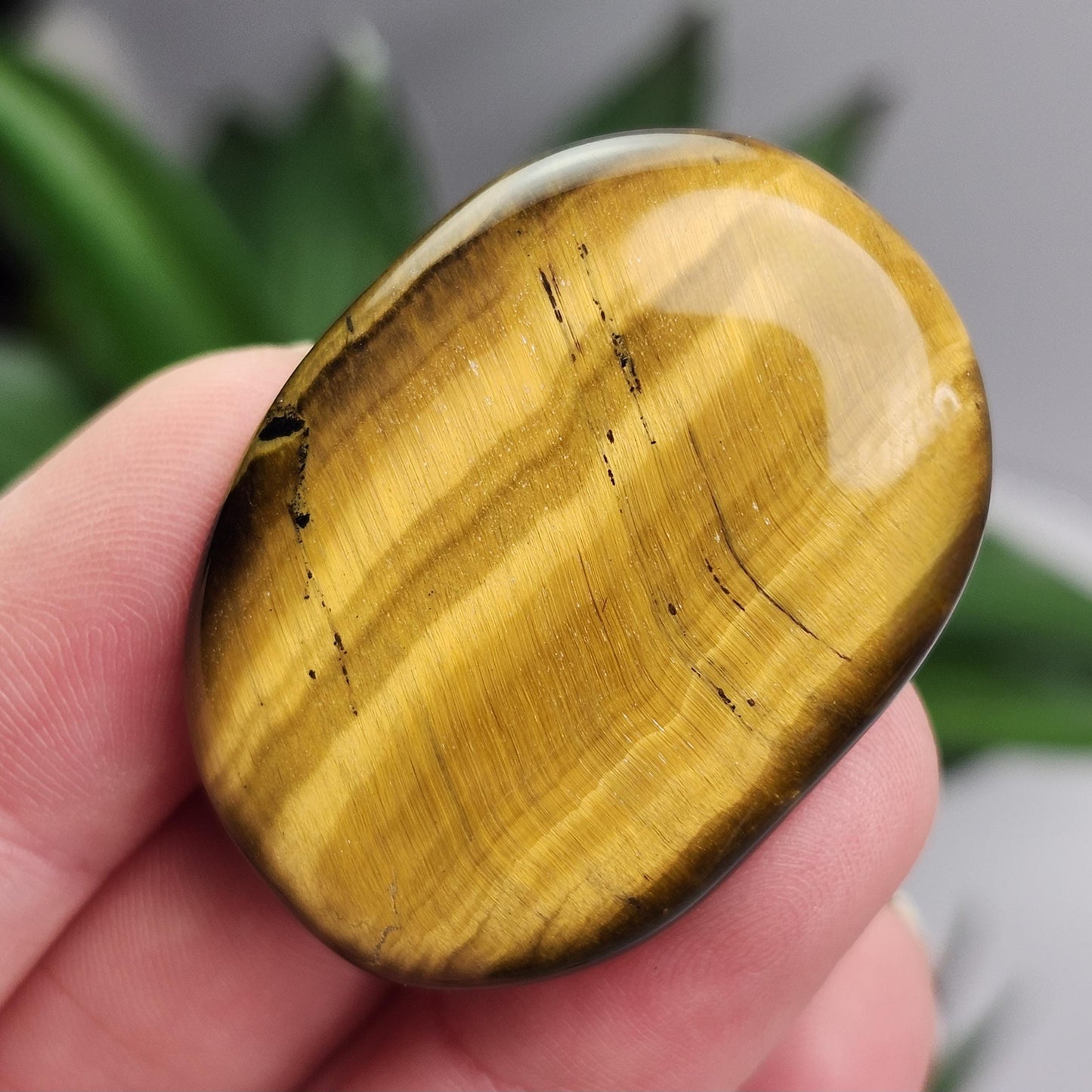Polished Tiger's Eye Crystal, Tigers Eye Palm Stone