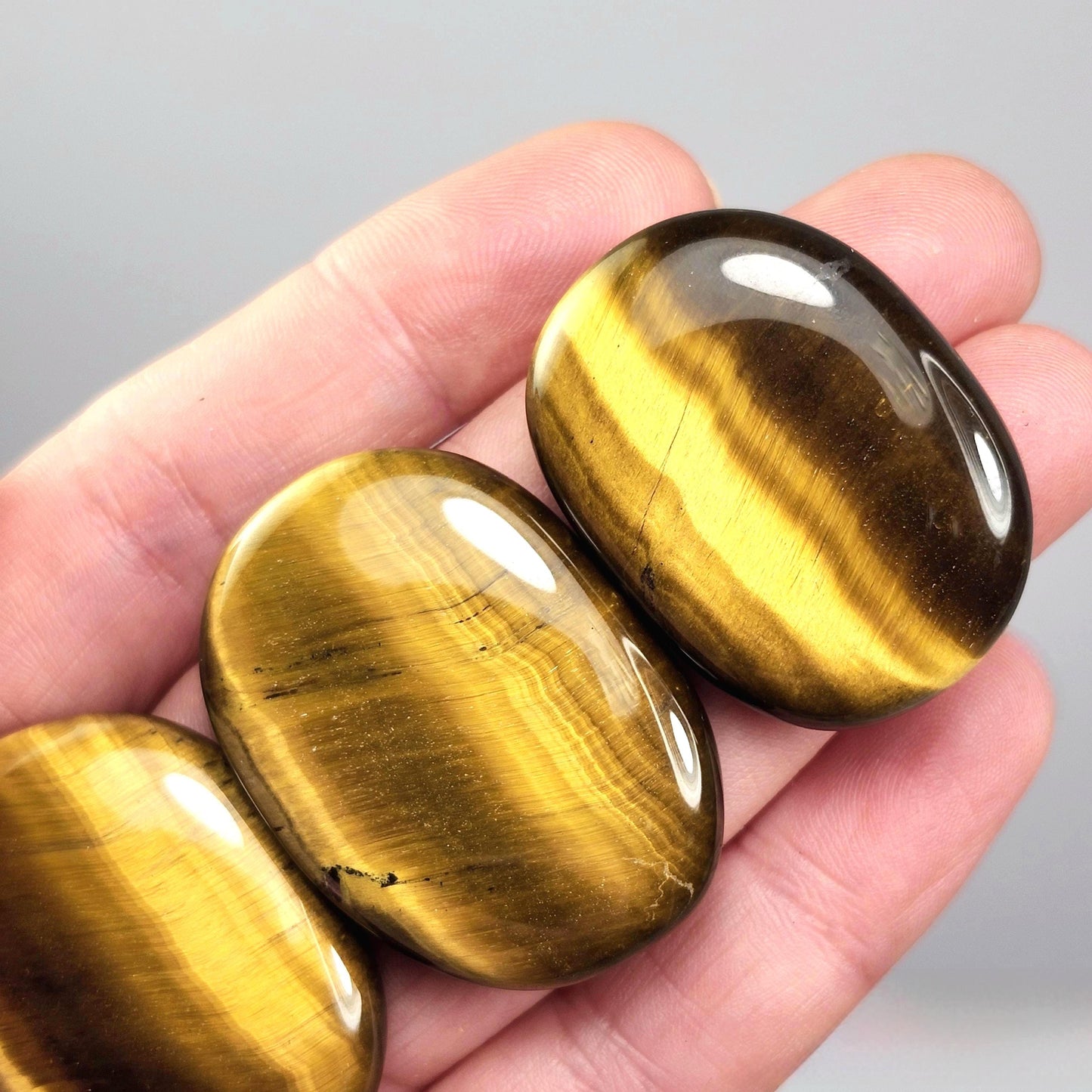 Polished Tiger's Eye Crystal, Tigers Eye Palm Stone