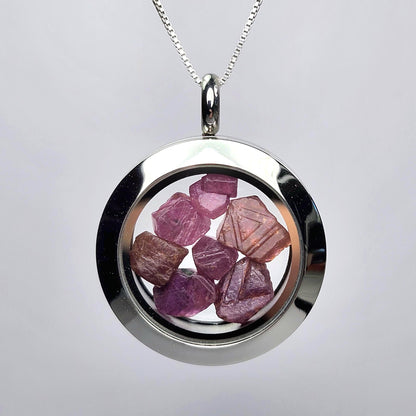Record Keeper Ruby Crystal Pendant, Ruby Locket Necklace