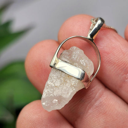 Phenacite Pendant, Nigerian Phenakite Crystal Sterling Silver Necklace