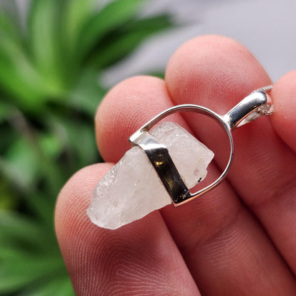 Phenacite Pendant, Nigerian Phenakite Crystal Sterling Silver Necklace