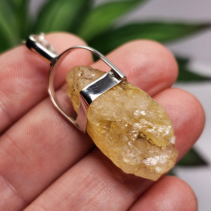 Golden Phenacite Pendant, Nigerian Phenakite Crystal Sterling Silver Necklace