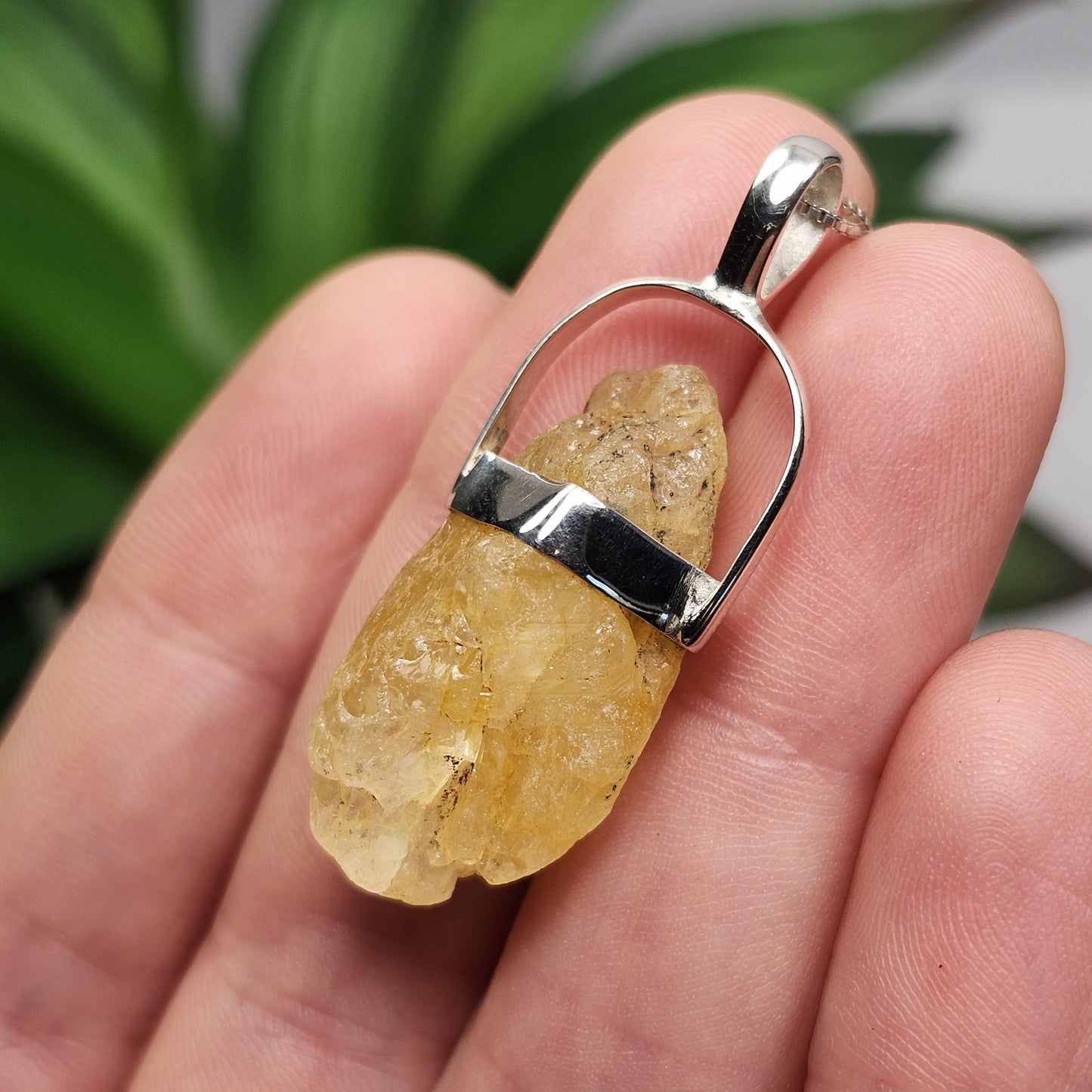 Golden Phenacite Pendant, Nigerian Phenakite Crystal Sterling Silver Necklace