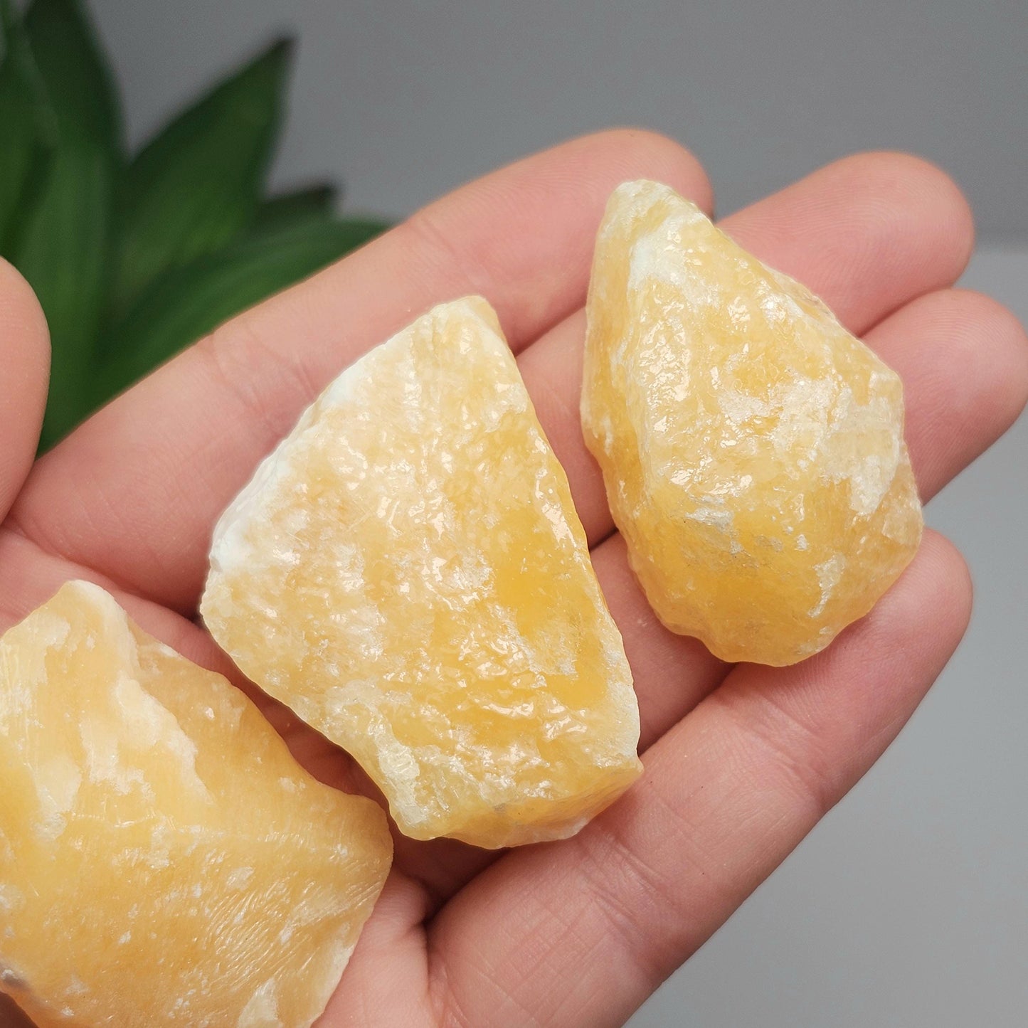 Orange Calcite Specimen, Raw Honey Calcite Crystal