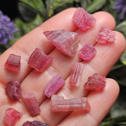 Natural Pink Tourmaline Crystal with Striations, Raw Raspberry Pink Tourmaline Specimen from Brazil