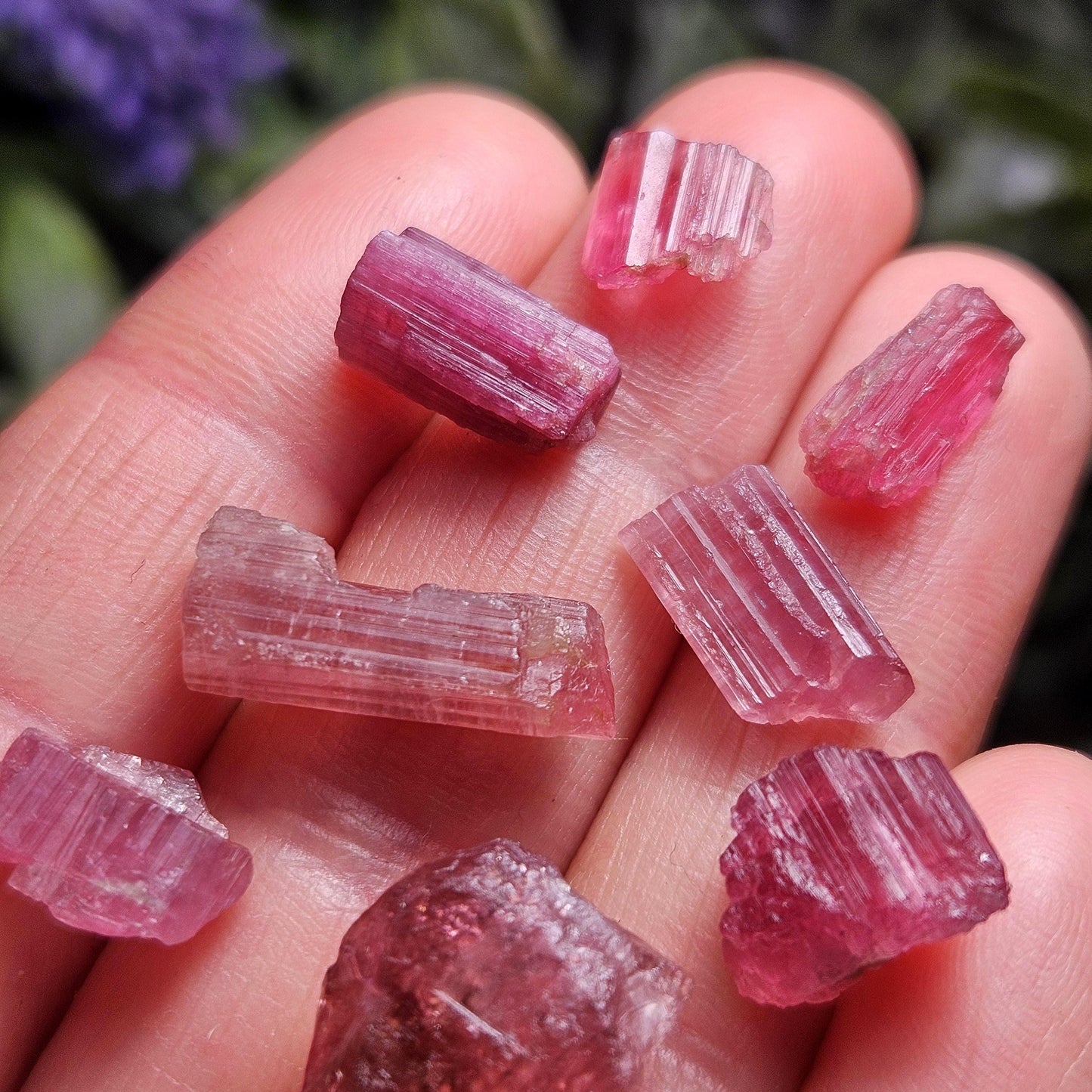Natural Pink Tourmaline Crystal with Striations, Raw Raspberry Pink Tourmaline Specimen from Brazil