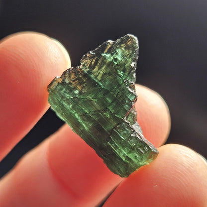 Chrome Green Tourmaline Crystal, Raw Natural Tourmaline from Brazil, Gem Quality Specimen