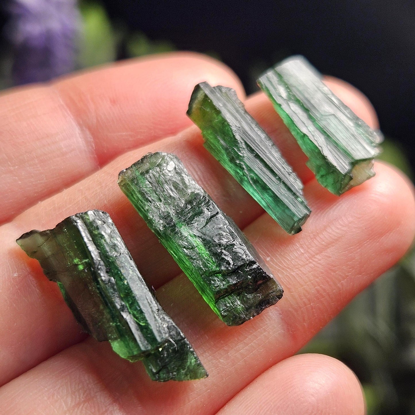 Chrome Green Tourmaline Crystal, Raw Natural Tourmaline from Brazil, Gem Quality Specimen