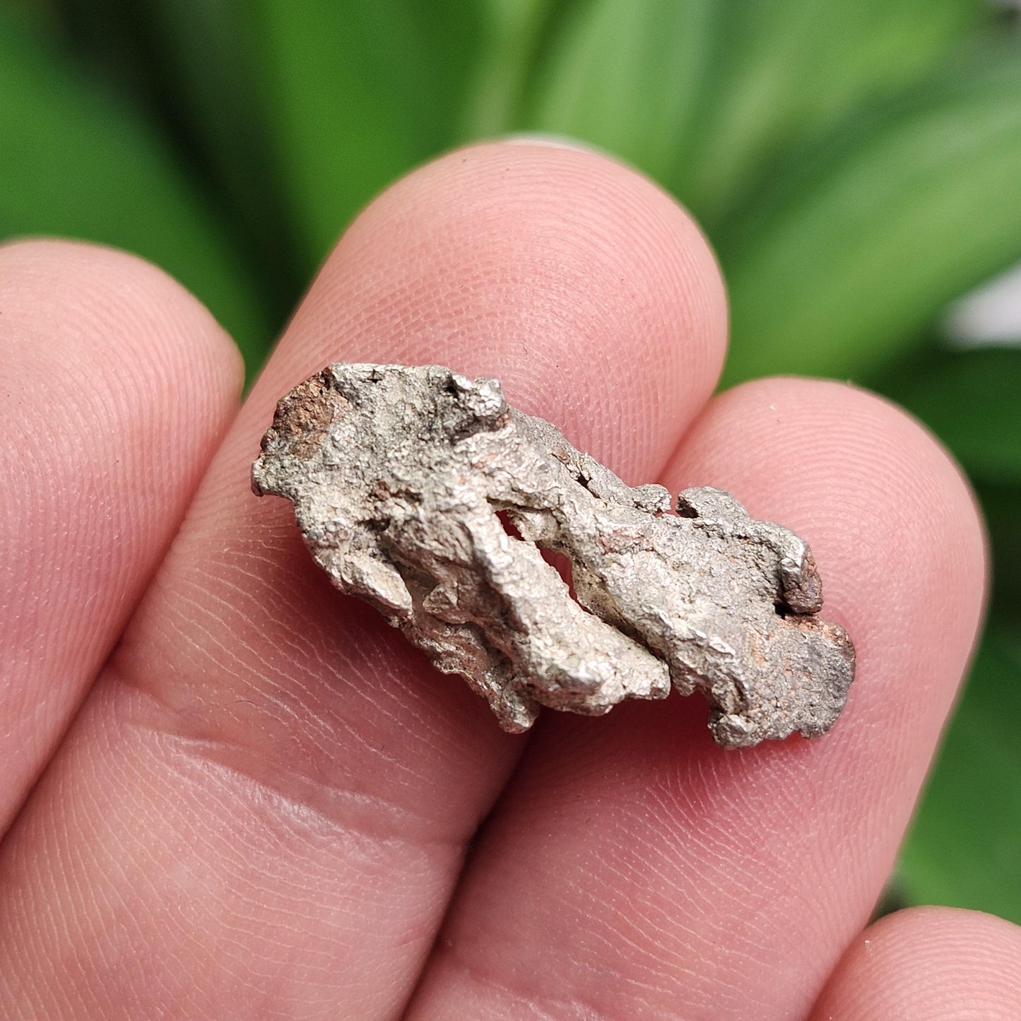 Native Silver Nugget 2.7g with Natural HOLE, Michigan "Halfbreed" Silver Ore