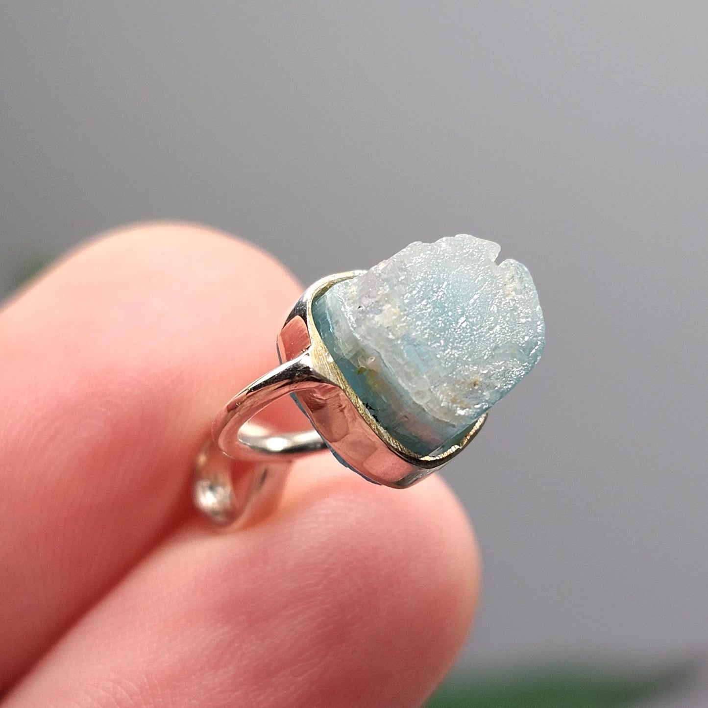 Blue Tourmaline Pendant, Sterling Silver Terminated Tourmaline Necklace