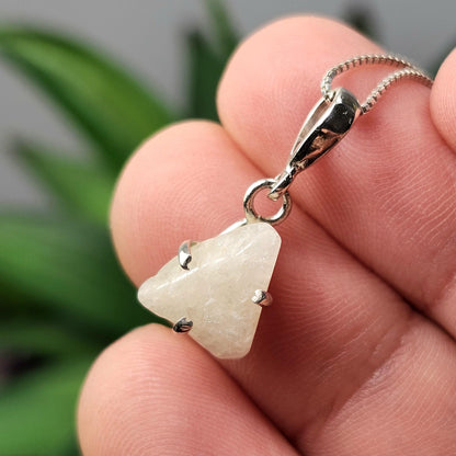 Polished Phenacite Pendant, Nigerian Phenakite Crystal Sterling Silver Necklace