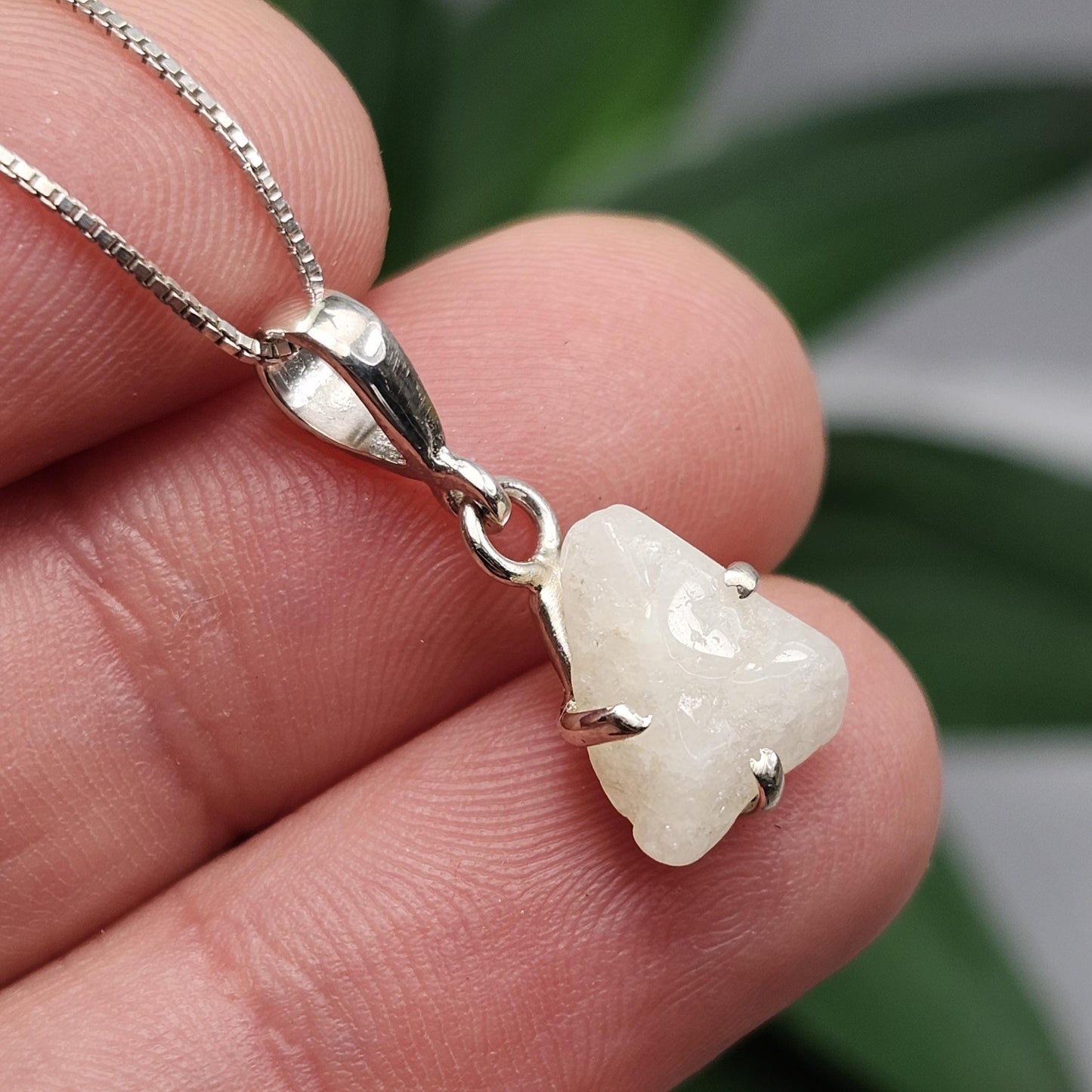 Polished Phenacite Pendant, Nigerian Phenakite Crystal Sterling Silver Necklace