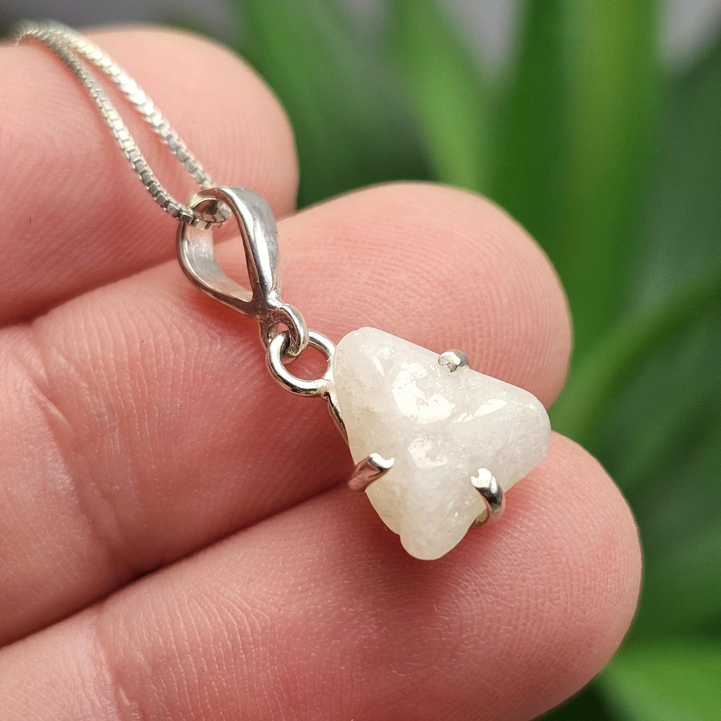 Polished Phenacite Pendant, Nigerian Phenakite Crystal Sterling Silver Necklace