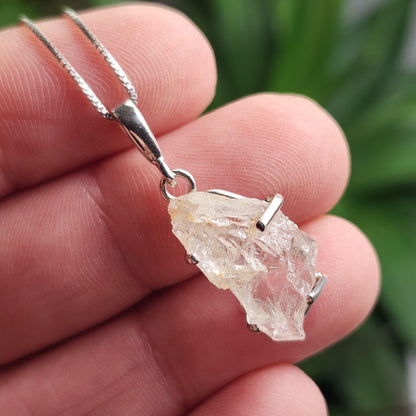 Phenacite Pendant, Nigerian Phenakite Crystal Sterling Silver Necklace