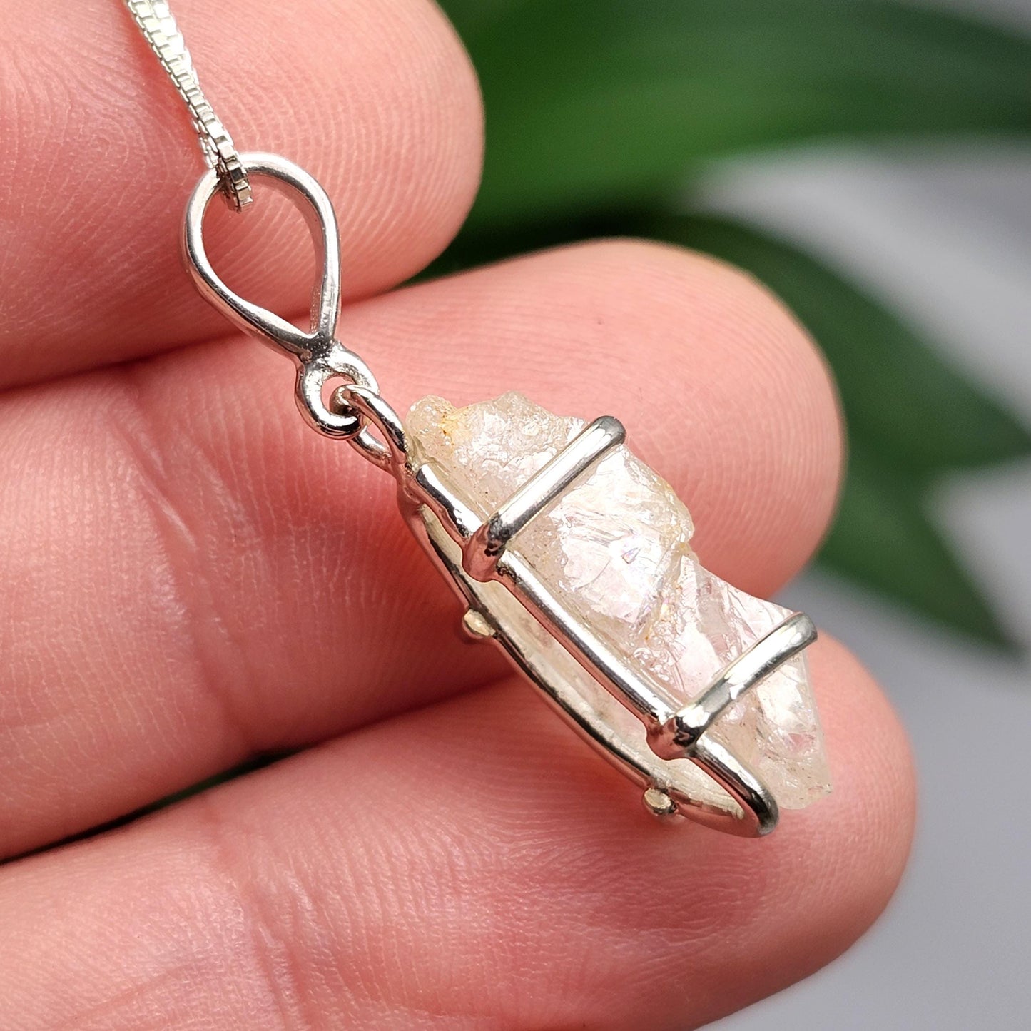 Phenacite Pendant, Nigerian Phenakite Crystal Sterling Silver Necklace