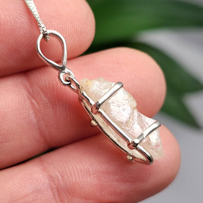 Phenacite Pendant, Nigerian Phenakite Crystal Sterling Silver Necklace