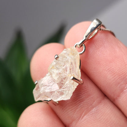 Phenacite Pendant, Nigerian Phenakite Crystal Sterling Silver Necklace