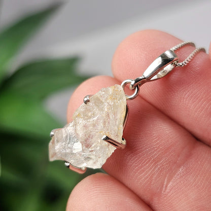 Phenacite Pendant, Nigerian Phenakite Crystal Sterling Silver Necklace