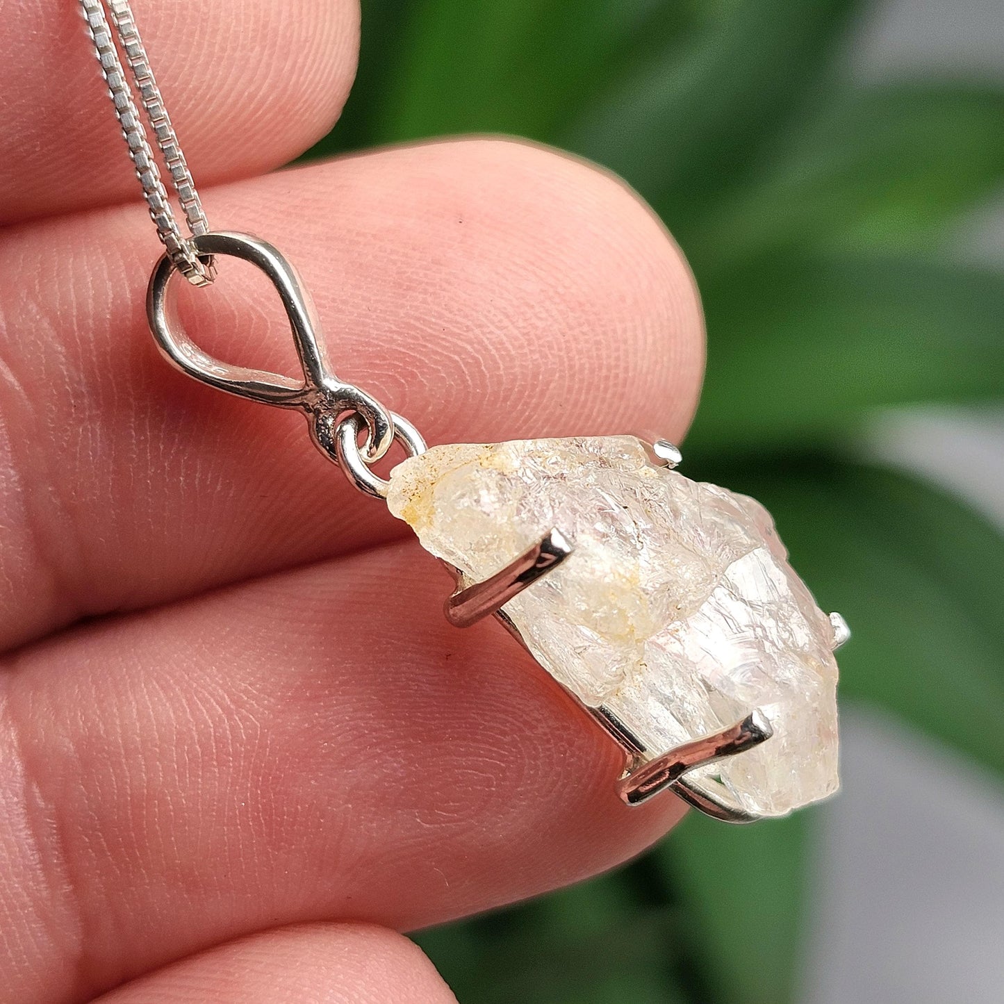 Phenacite Pendant, Nigerian Phenakite Crystal Sterling Silver Necklace