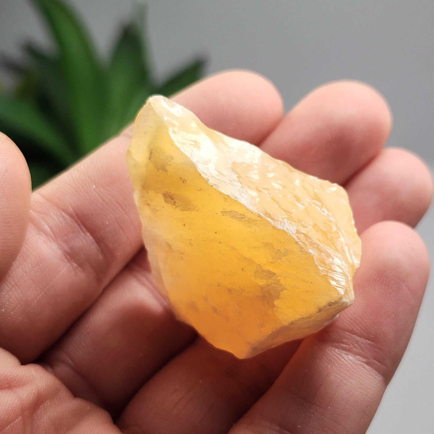 Orange Calcite Specimen, Raw Honey Calcite Crystal