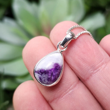 Sugilite Pendant, Sterling Silver Sugilite Necklace