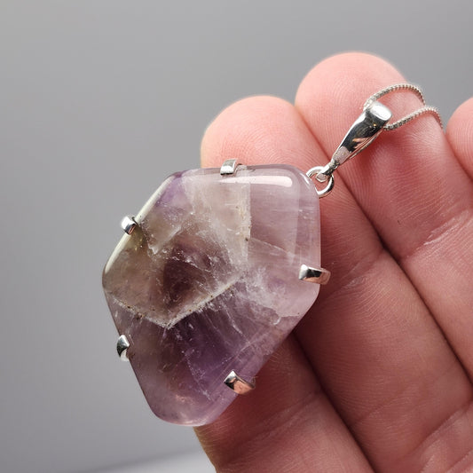 Thunder Bay Amethyst Crystal Pendant, Sterling Silver Amethyst Necklace