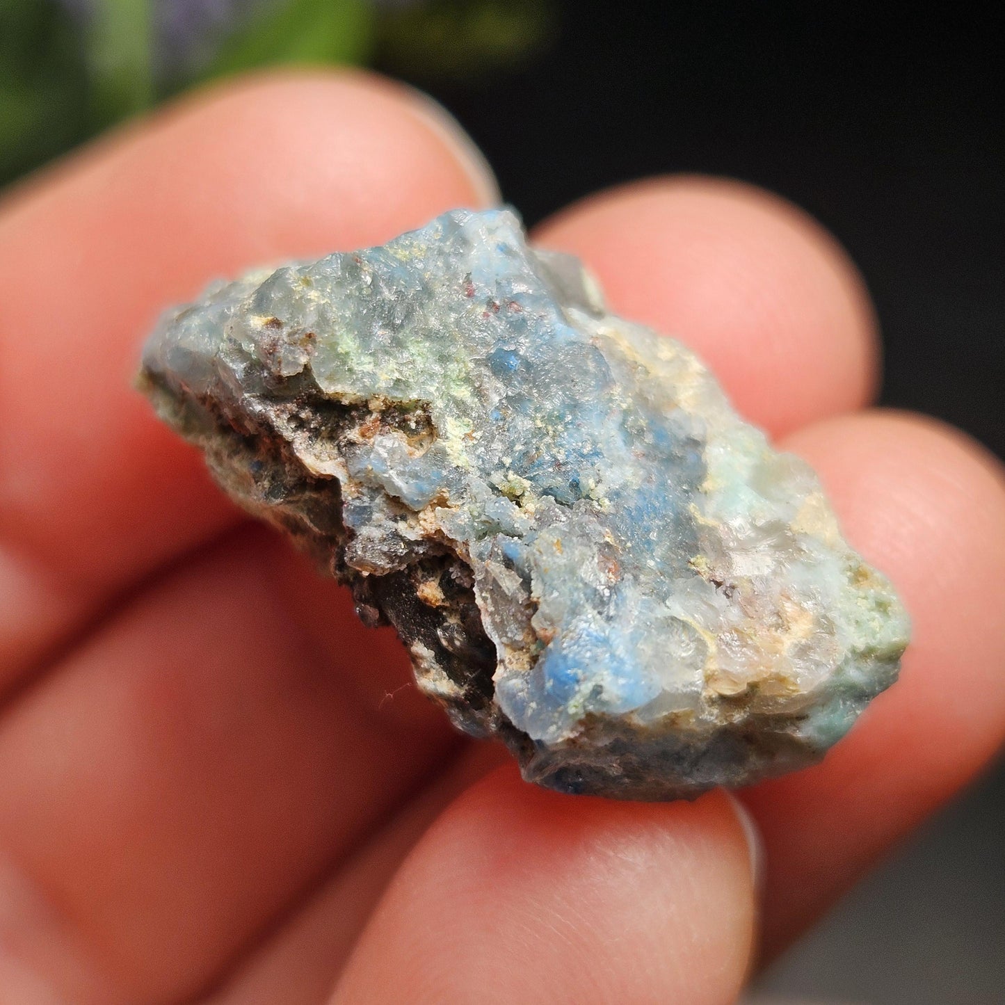 Papagoite Quartz Crystal 5.93g, Raw Stone Cluster from South Africa