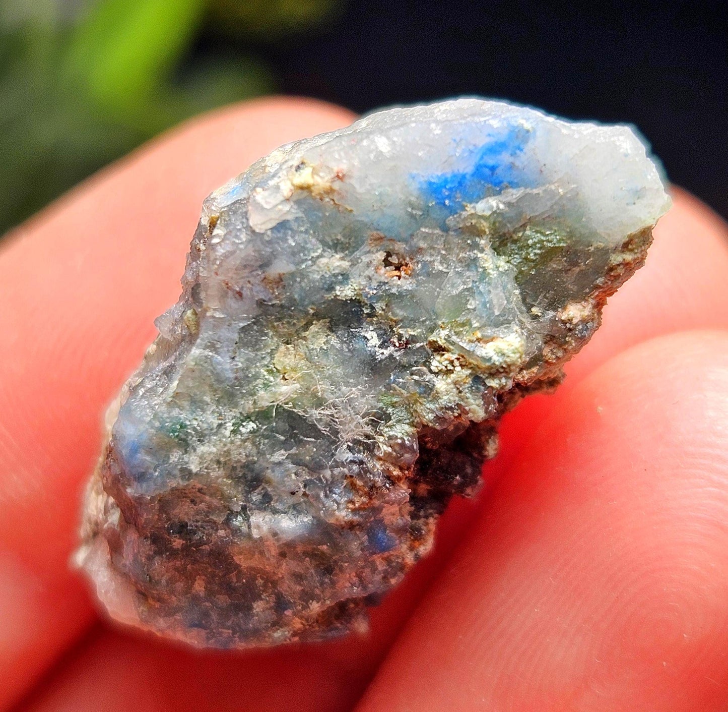 Papagoite Quartz Crystal 5.93g, Raw Stone Cluster from South Africa
