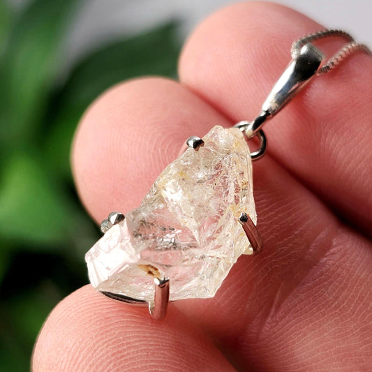 Phenacite Pendant, Nigerian Phenakite Crystal Sterling Silver Necklace