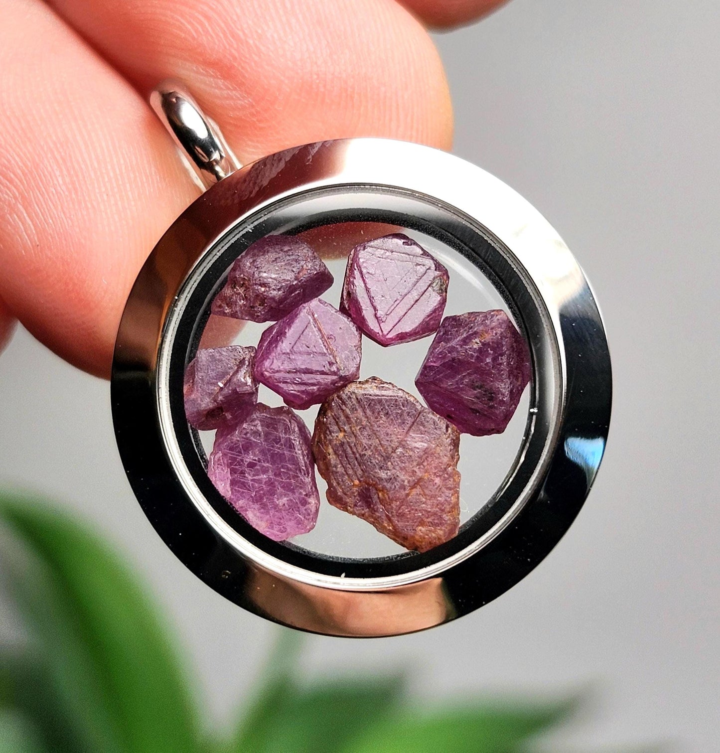 Record Keeper Ruby Crystal Pendant, Ruby Locket Necklace