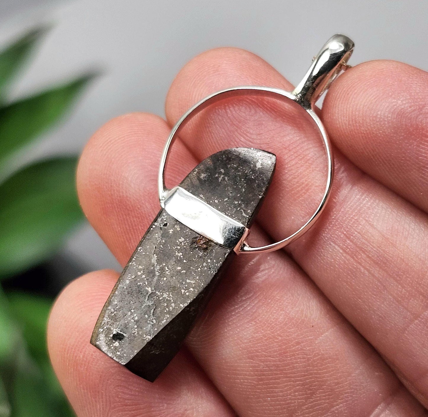Meteorite Pendant from Kenya, Sterling Silver Natural Meteorite Necklace