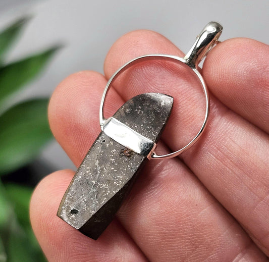Meteorite Pendant from Kenya, Sterling Silver Natural Meteorite Necklace