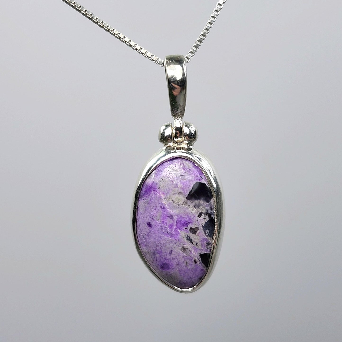 Sugilite Pendant, Sterling Silver Sugilite Necklace