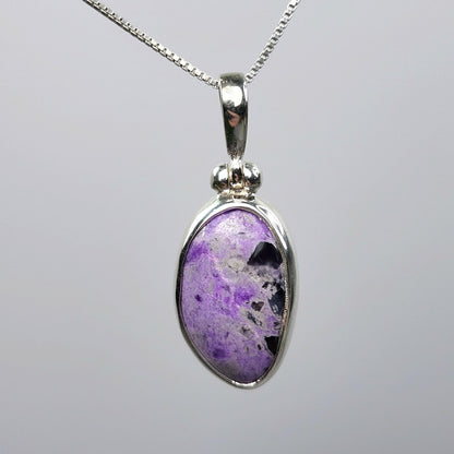 Sugilite Pendant, Sterling Silver Sugilite Necklace