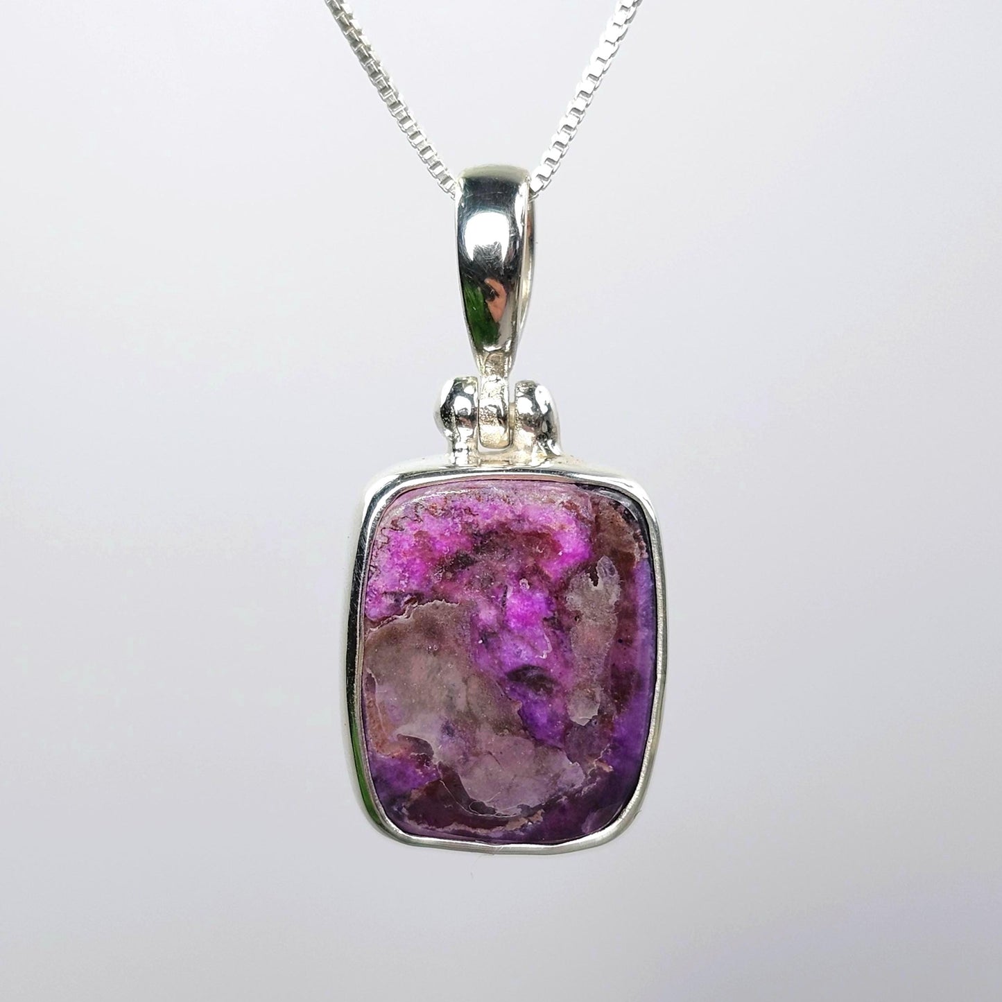 Gel Sugilite Pendant, Sterling Silver Sugilite Necklace