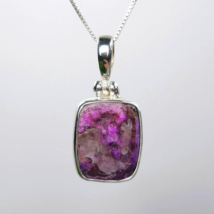 Gel Sugilite Pendant, Sterling Silver Sugilite Necklace