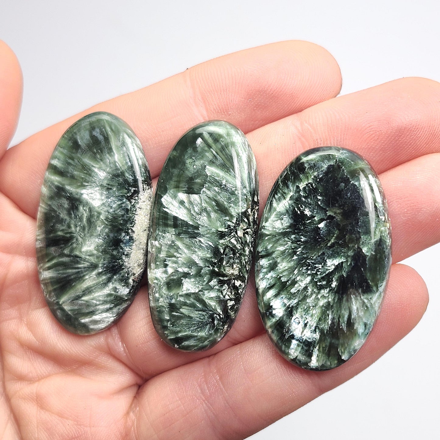 Seraphinite Crystal Cabochon, Jewelry Making Supply