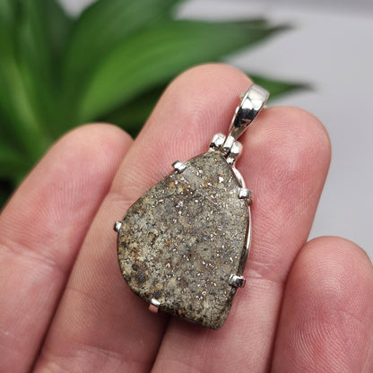 Meteorite Pendant, Sterling Silver Natural Chondrite Meteorite Necklace