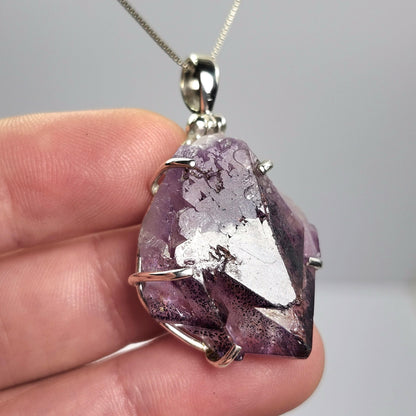 Thunder Bay Amethyst Crystal Pendant, Sterling Silver Amethyst Necklace