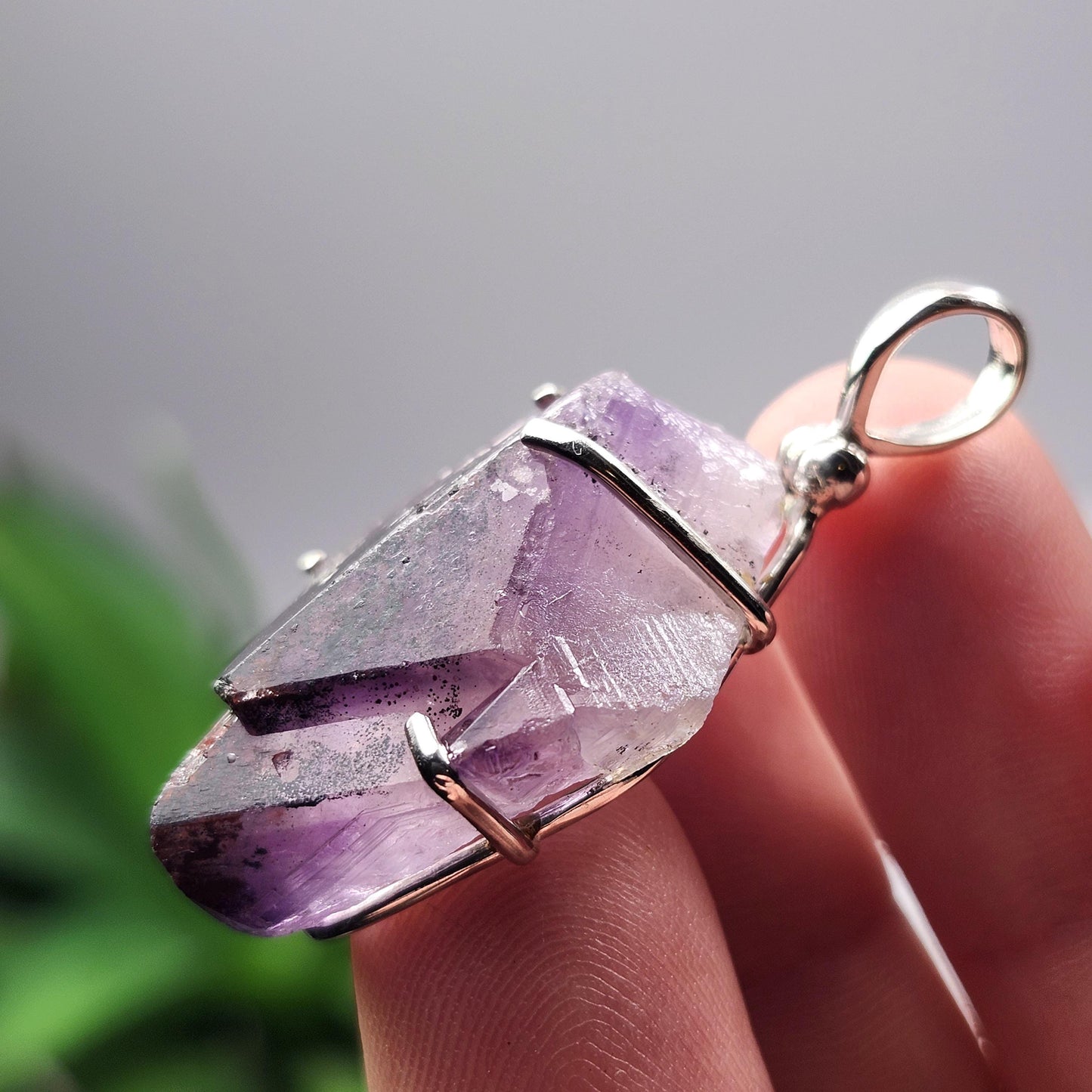 Thunder Bay Amethyst Crystal Pendant, Sterling Silver Amethyst Necklace
